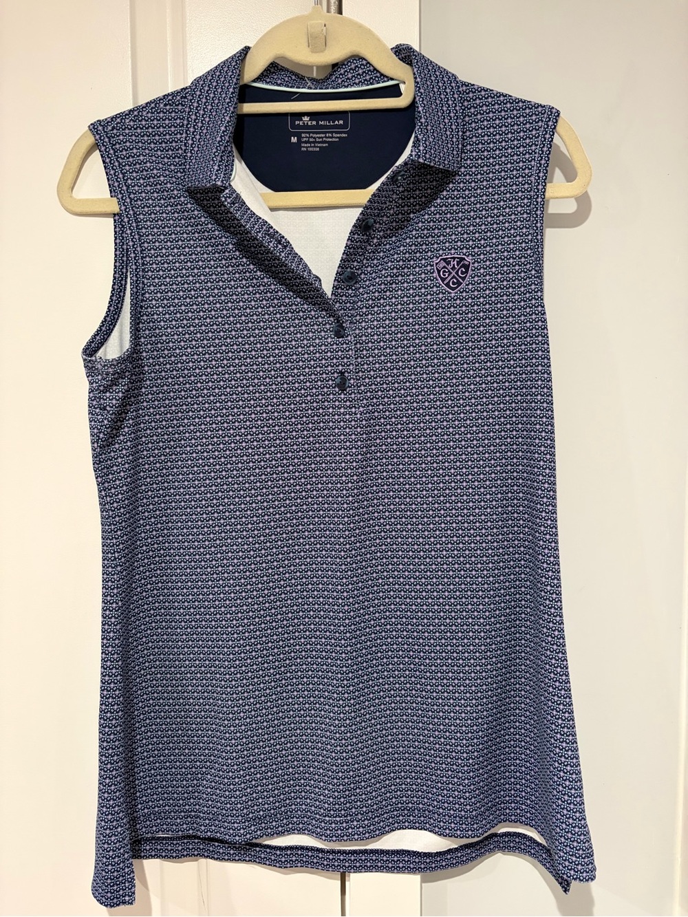 Peter Millar Women's Blue Purple Sport Sleeveless Polo Size M Golf Tennis Top